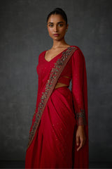 Lattice Draped Saree