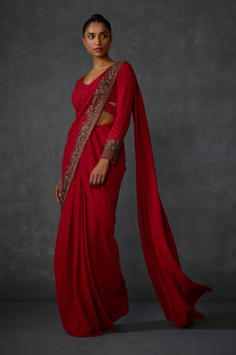 Lattice Draped Saree