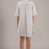 ROSETTE STRIPED DRESS