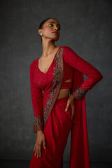 Lattice Draped Saree