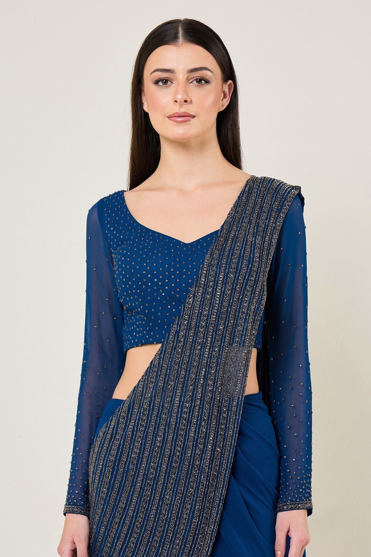 Trackline Saree With Emrmaid Drape Namrata Joshipura Online