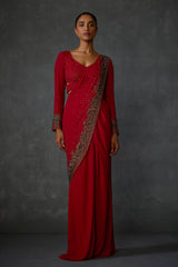 Lattice Draped Saree