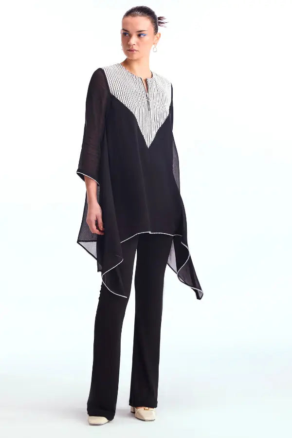 Metallic Pearl Handkerchief Hem Tunic Namrata Joshipura