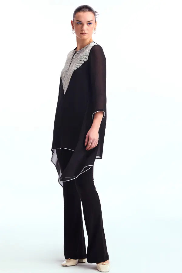 Metallic Pearl Handkerchief Hem Tunic Namrata Joshipura