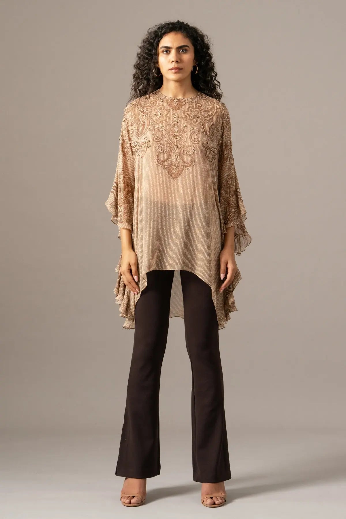 Paisley Print Side Frill Tunic Namrata Joshipura Online