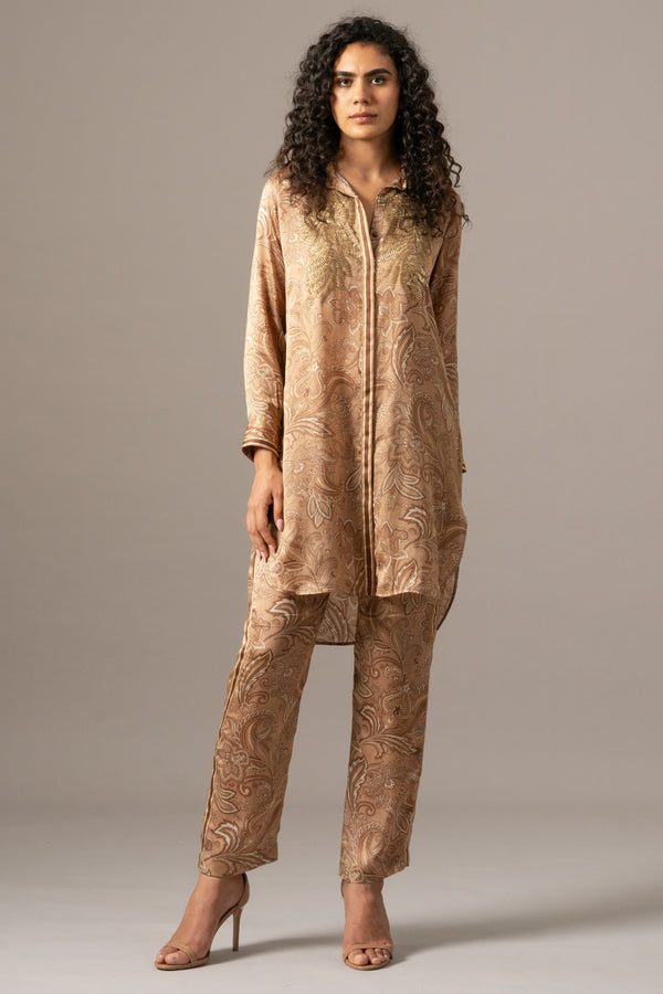 Paisley Front Placket Long Coord Set