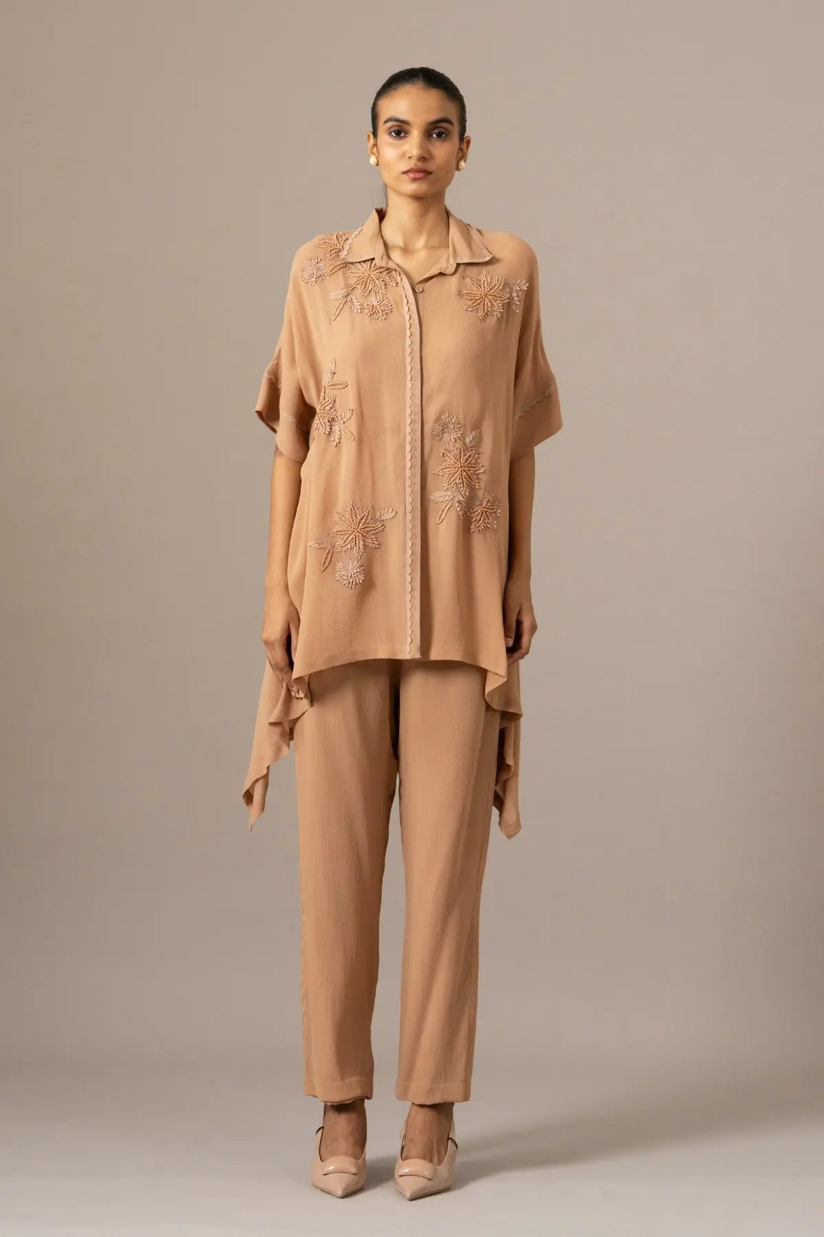 Palm Leaf Front Open Handkerchief Tunic Namrata Joshipura Online