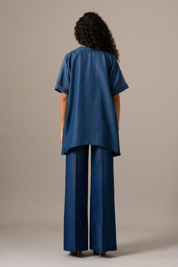 Rosette Zipper Handkerchief Tunic