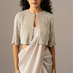 Pearl Drop Jacket With Mermaid Drape Namrata Joshipura Online