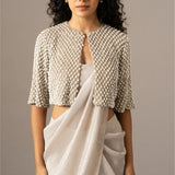 Pearl Drop Jacket With Mermaid Drape Namrata Joshipura Online