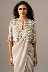 Pearl Drop Jacket With Mermaid Drape