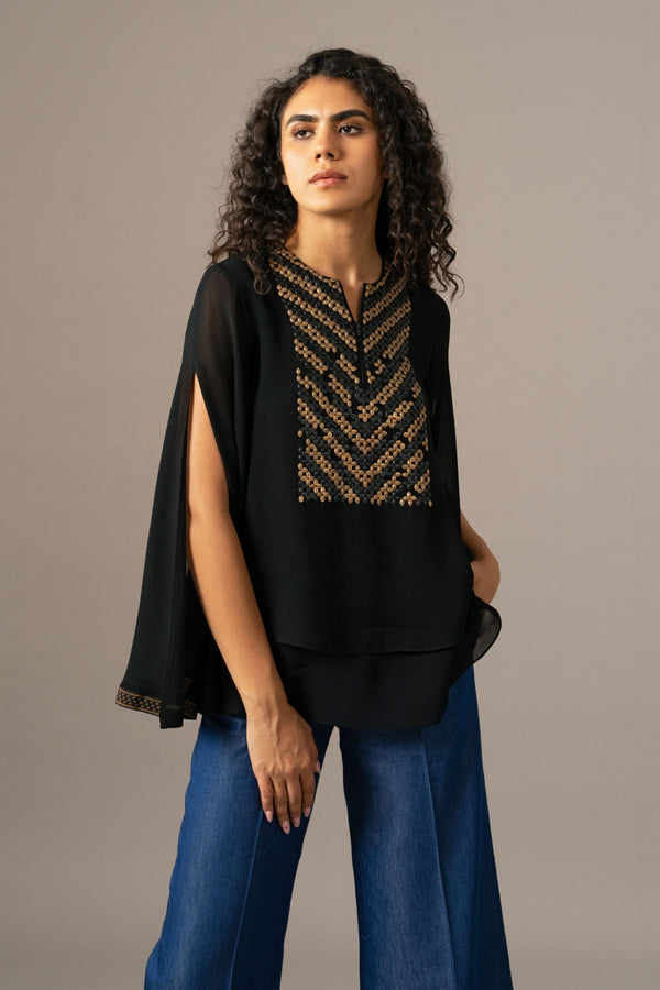 Matrix Zipper Double Layer Top