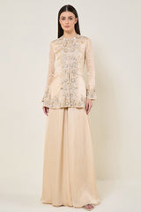 Amara Peplum Top With Sharara Pants