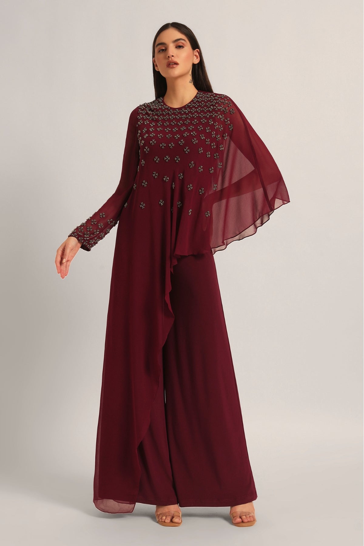 SILVER DUST FRONT FLAP JUMPSUIT Namrata Joshipura Online