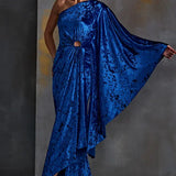 One Off Shoulder Velvet Drape Gown Namrata Joshipura