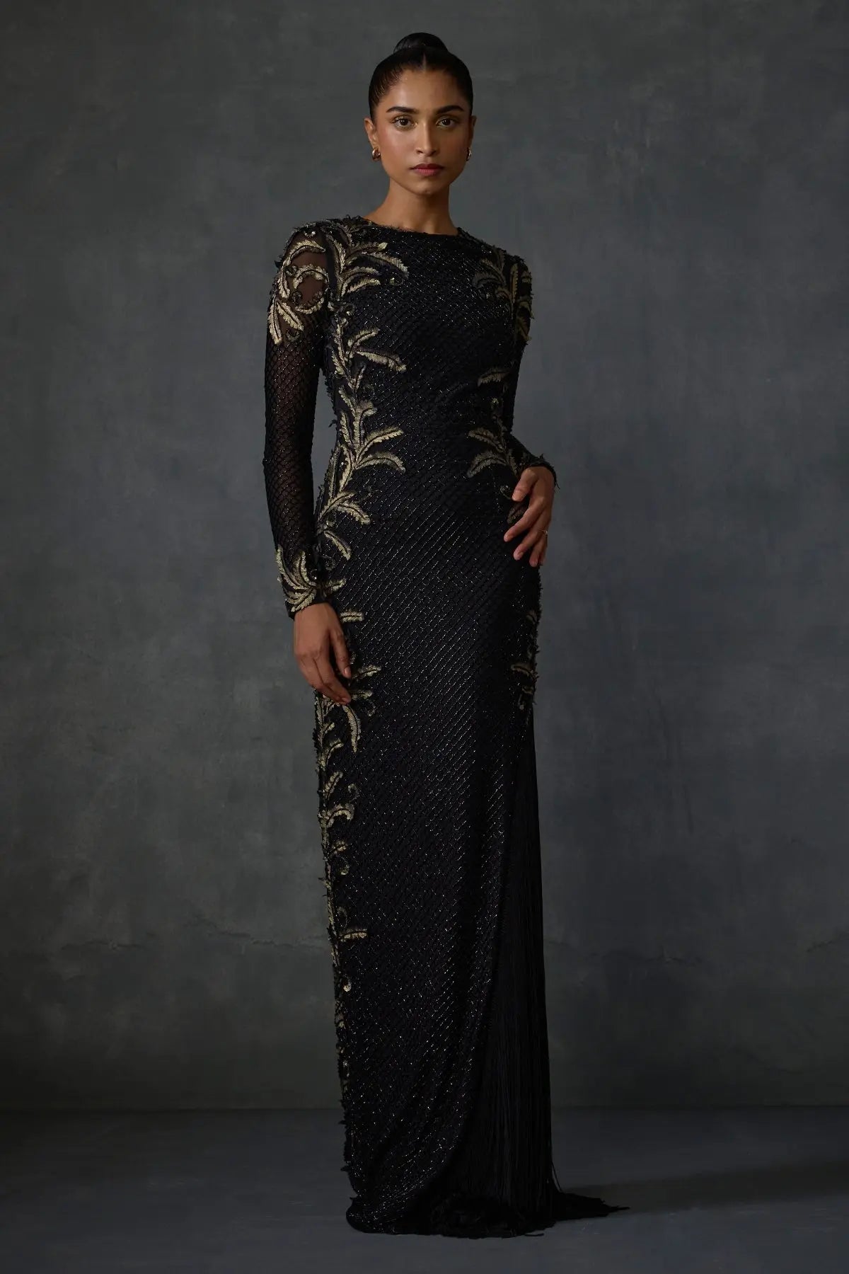 Autumn Fern Side Fringe Gown Namrata Joshipura Online