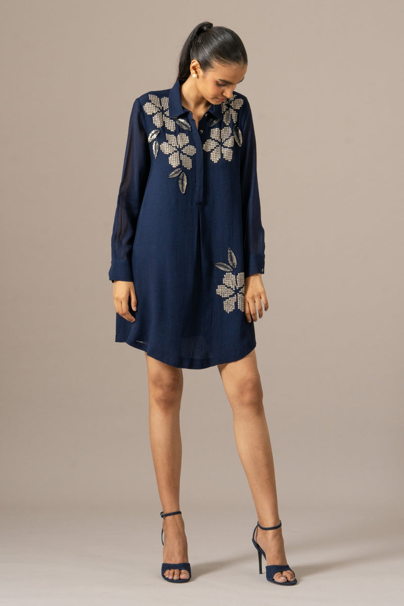 Moonflower Front Pleat Dress