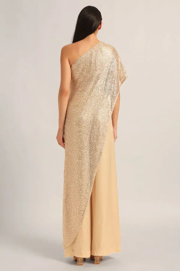 AMARA ONE SHOULDER MESH JUMPSUIT Namrata Joshipura Online