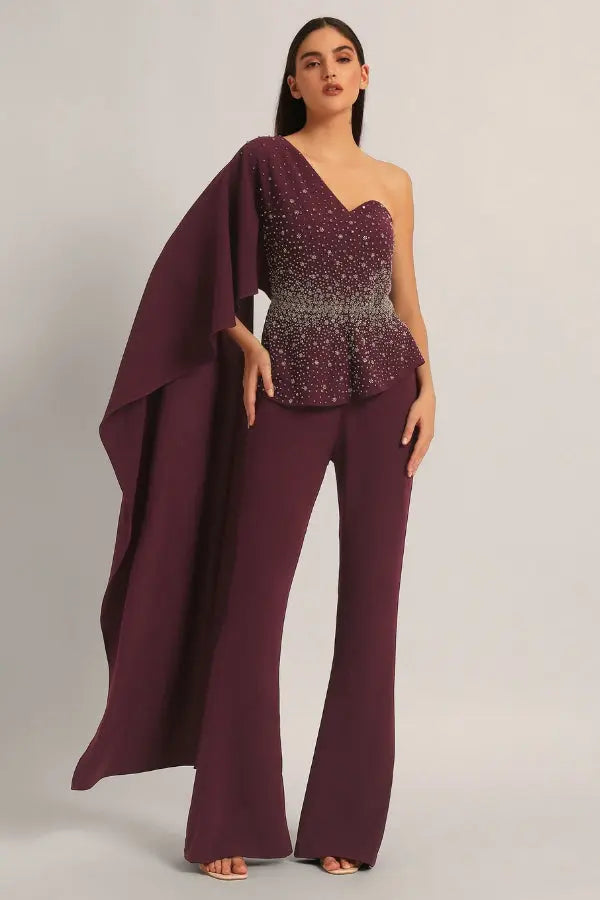 SILVER DUST PEPLUM TOP WITH SHARARA Namrata Joshipura Online