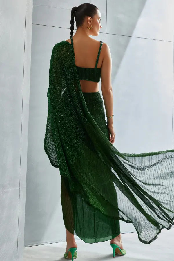 Metallic Scallop Drape Set Namrata Joshipura