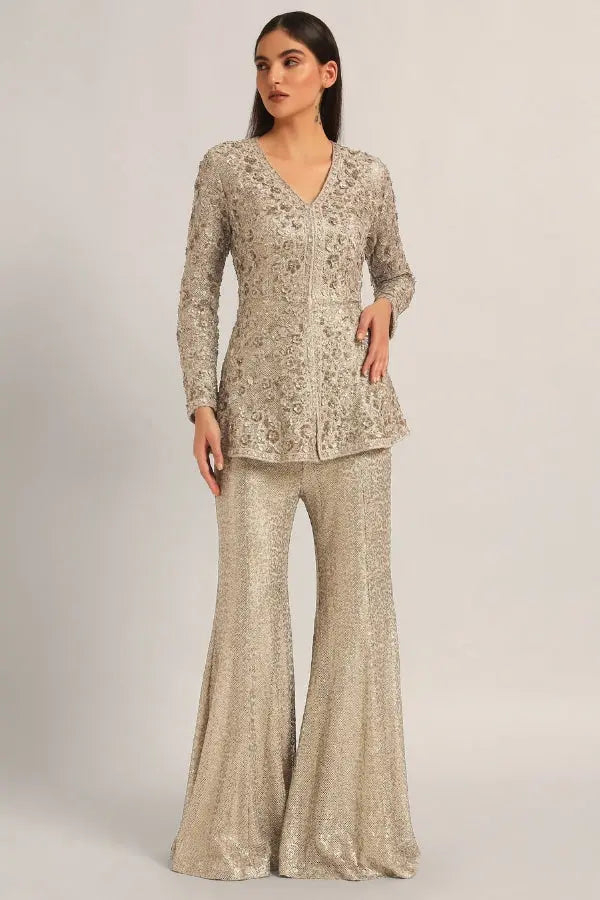 AMARA LONG PEPLUM WITH SHARARA Namrata Joshipura Online