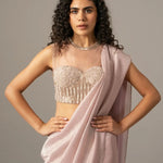 Iris Crusted Blouse With Shimmer Saree Namrata Joshipura Online