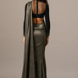 STAR GAZE CRUSTED BLOUSE WITH SLIT SAREE Namrata Joshipura Online