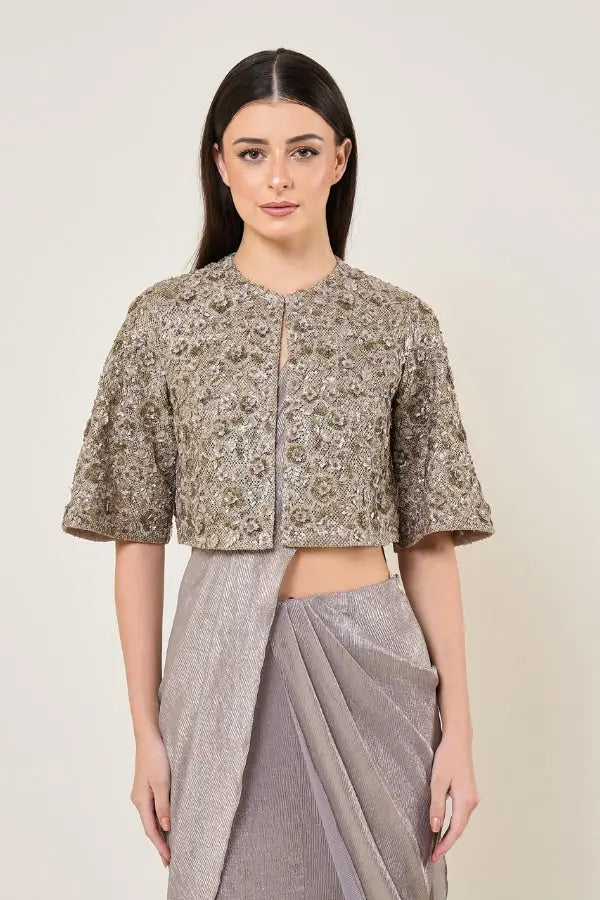 Amara Cape With Mermaid Drape Saree Namrata Joshipura Online