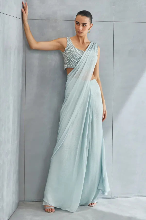 Pearl Drop Shimmer Saree Namrata Joshipura
