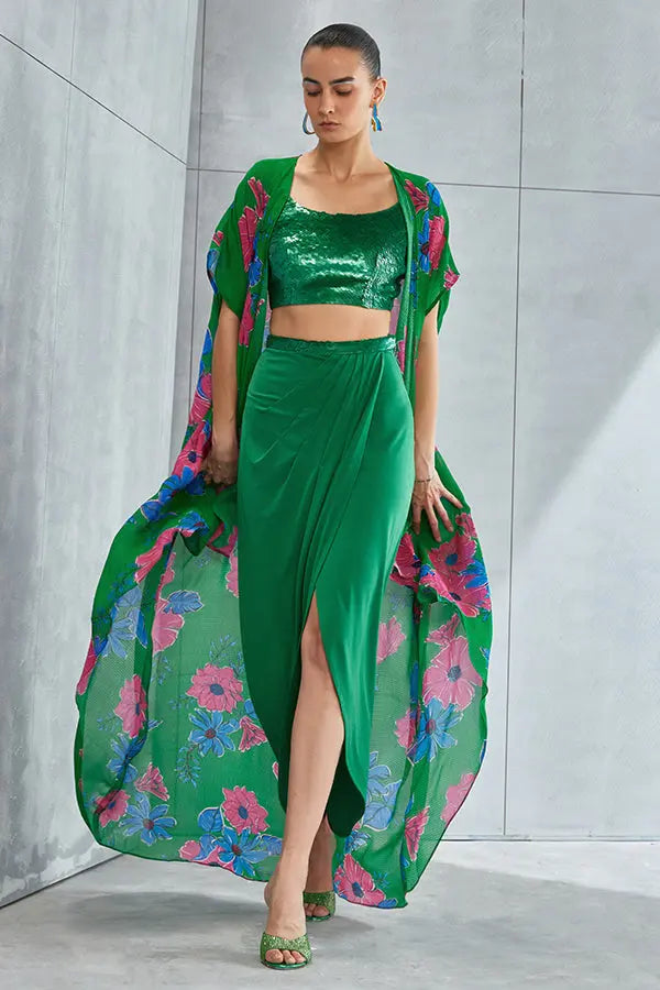 Zinnia Cape Skirt Set Namrata Joshipura