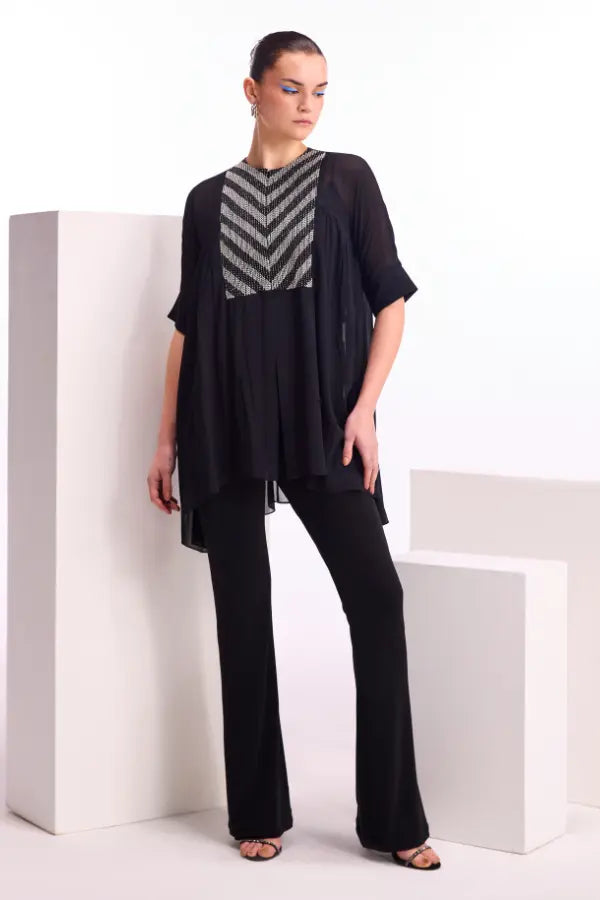 Metallic Pearl Gathered Top Namrata Joshipura