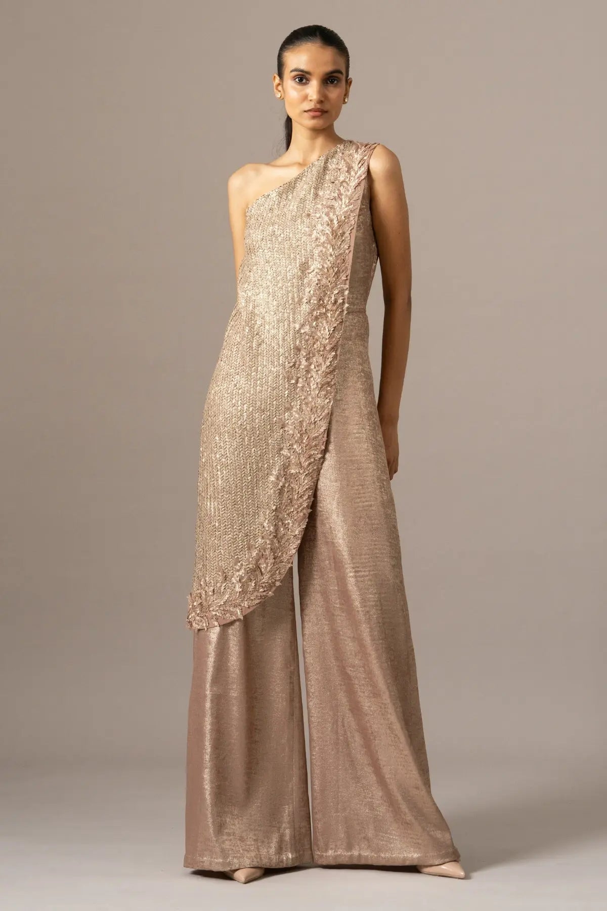 Fern Applique One Shoulder Jumpsuit Namrata Joshipura Online