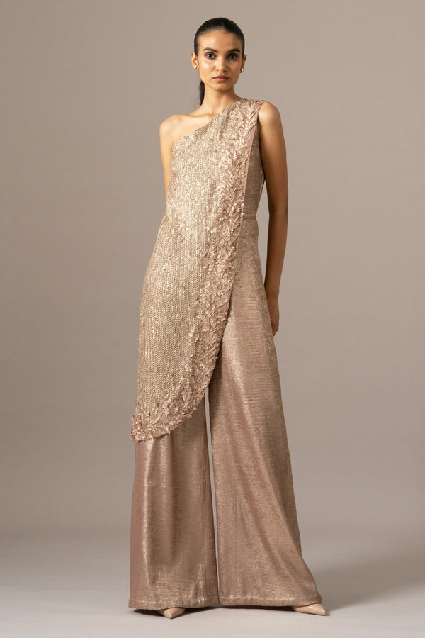 Fern Applique One Shoulder Jumpsuit
