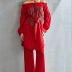 River Leaf Off Shoulder Co-ord Set Namrata Joshipura
