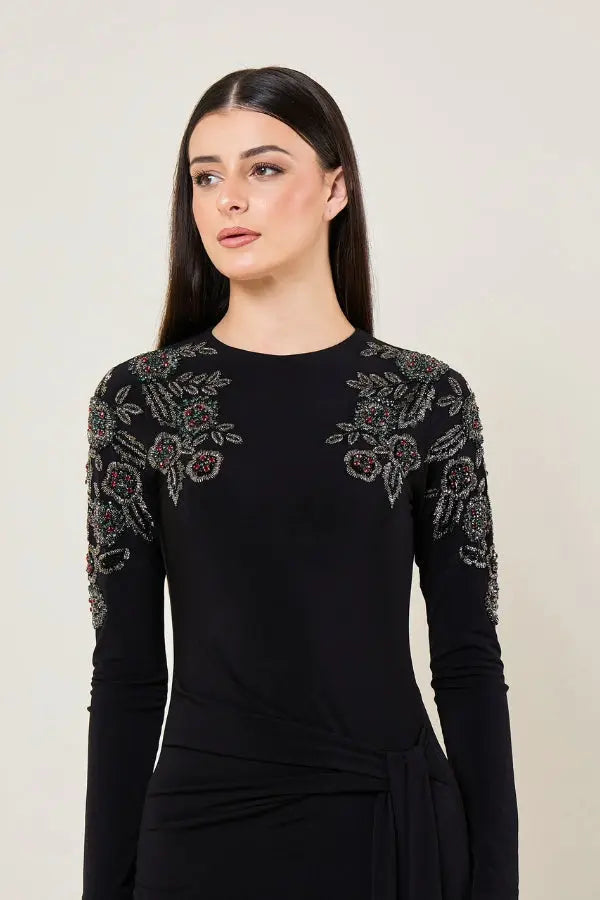 MARIELLE WAIST TIE DRAPED DRESS Namrata Joshipura Online