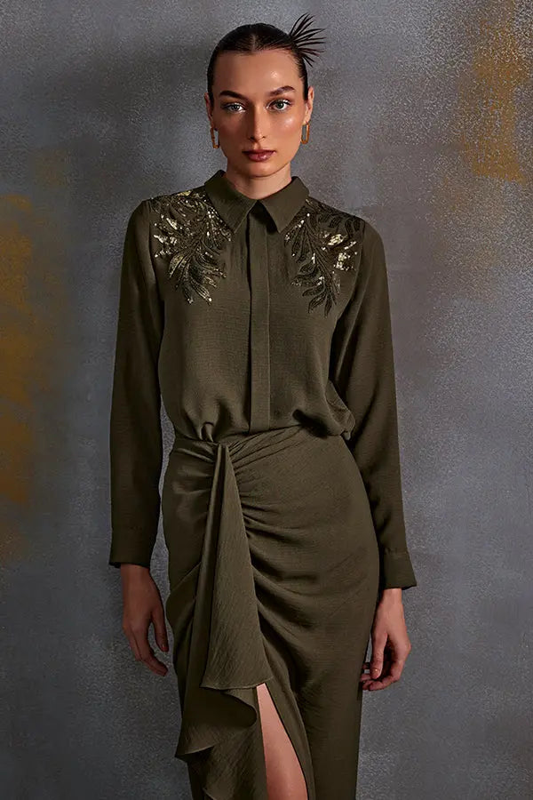 Autumn Fern Boxy Shirt Namrata Joshipura