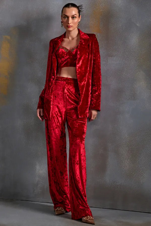 Cordelia Velvet Pant Set Namrata Joshipura