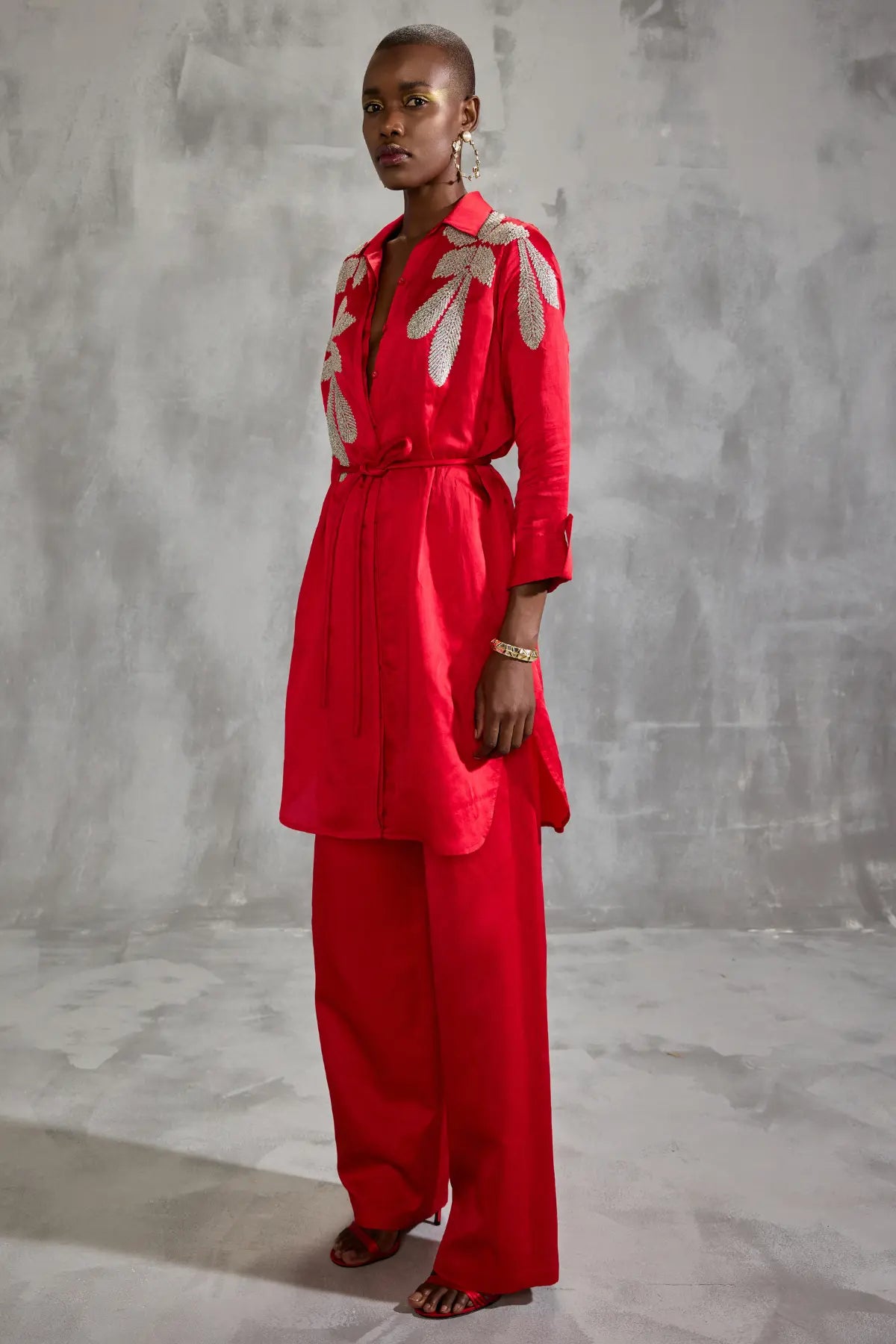 Moonflower Minimalist Tunic with Belt Namrata Joshipura