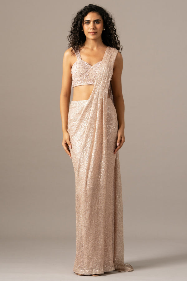 Lumiere Net Saree With Strap Blouse
