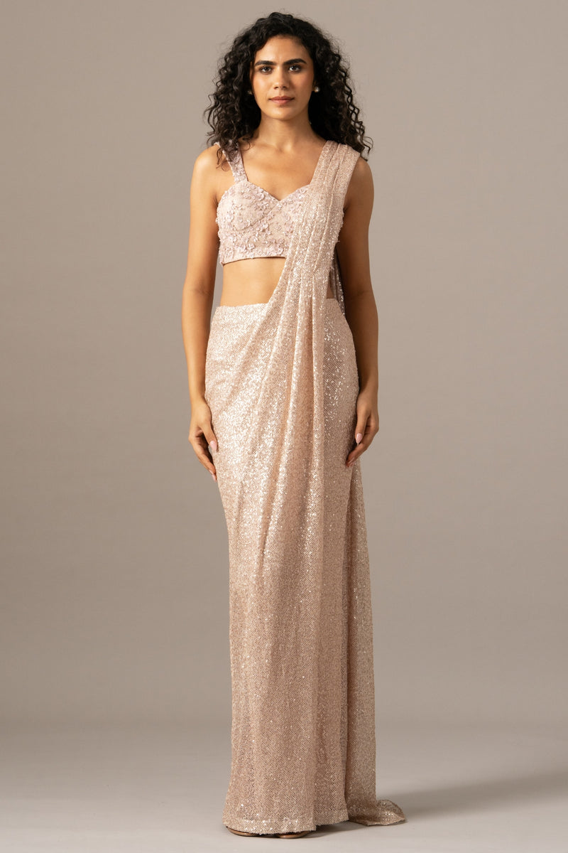 Lumiere Net Saree With Strap Blouse