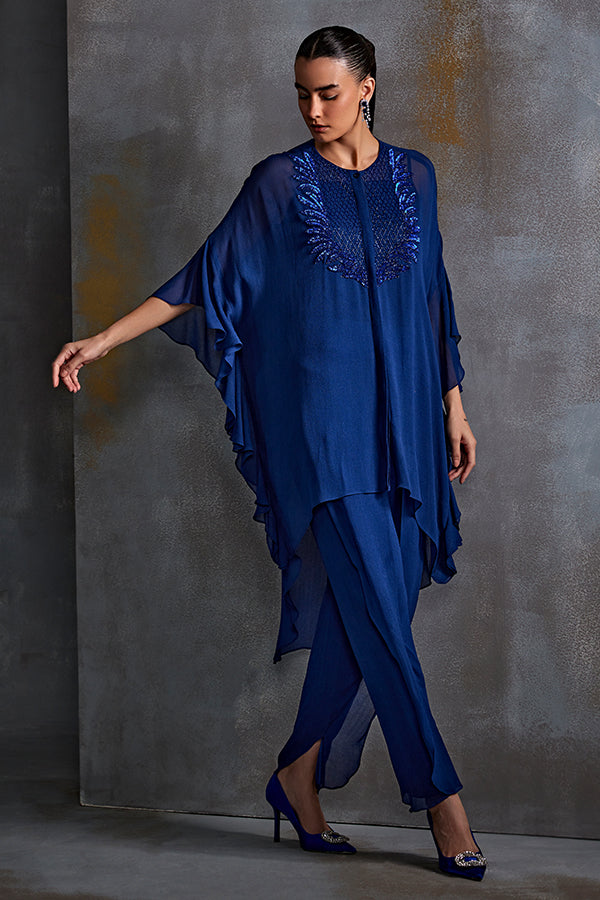 Dark Navy Blue Kaftan Coord Set