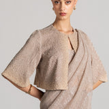 PEARL SHOWER CAPE WITH MERMAID DRAPE SAREE
