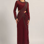 SILVER DUST EMBELISHED DRAPE SAREE Namrata Joshipura Online