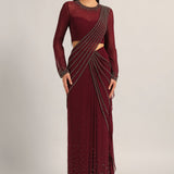 SILVER DUST EMBELISHED DRAPE SAREE Namrata Joshipura Online