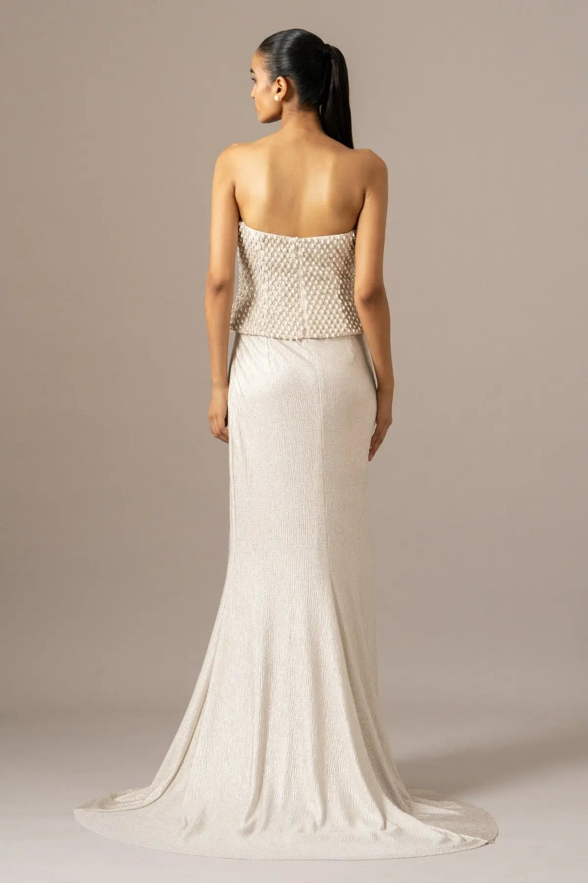 Pearl Drops Corset With Trail Skirt Set Namrata Joshipura Online