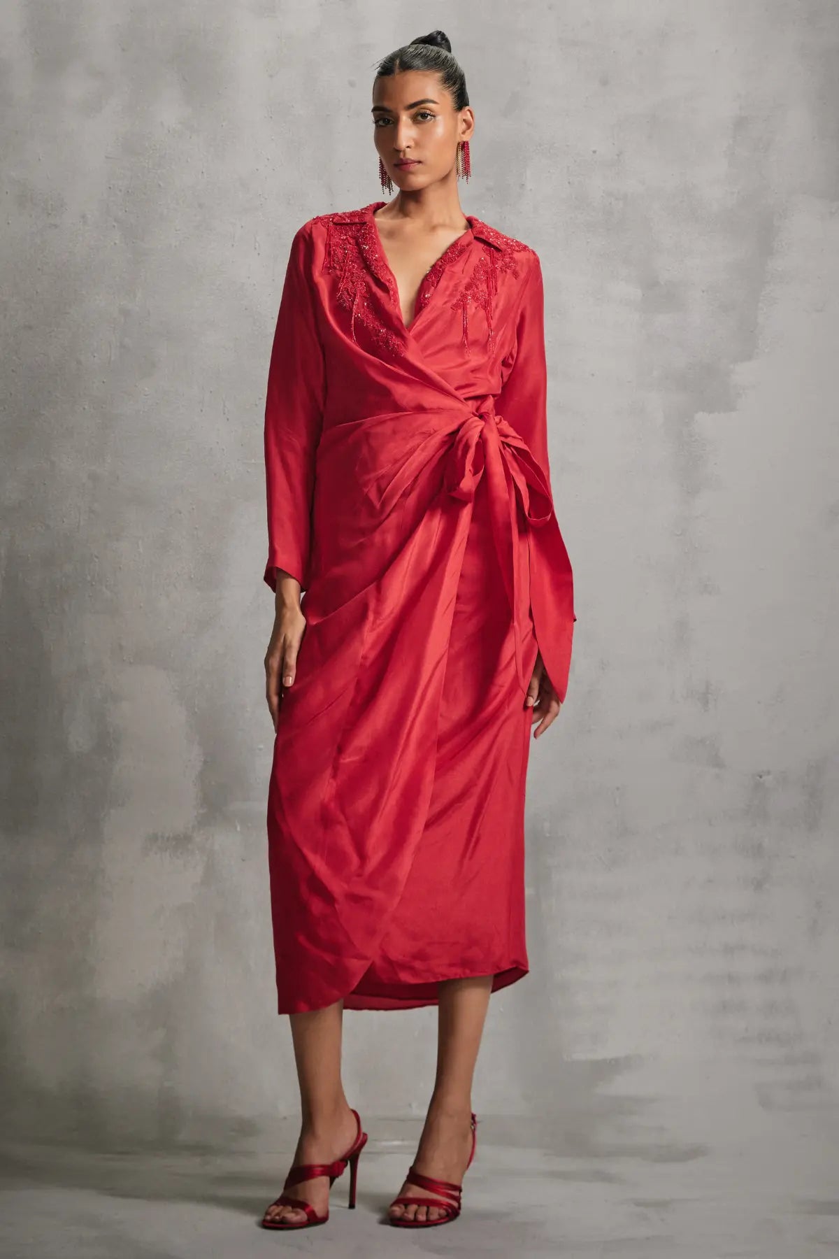Rosettes Midi Crossover Dress Namrata Joshipura