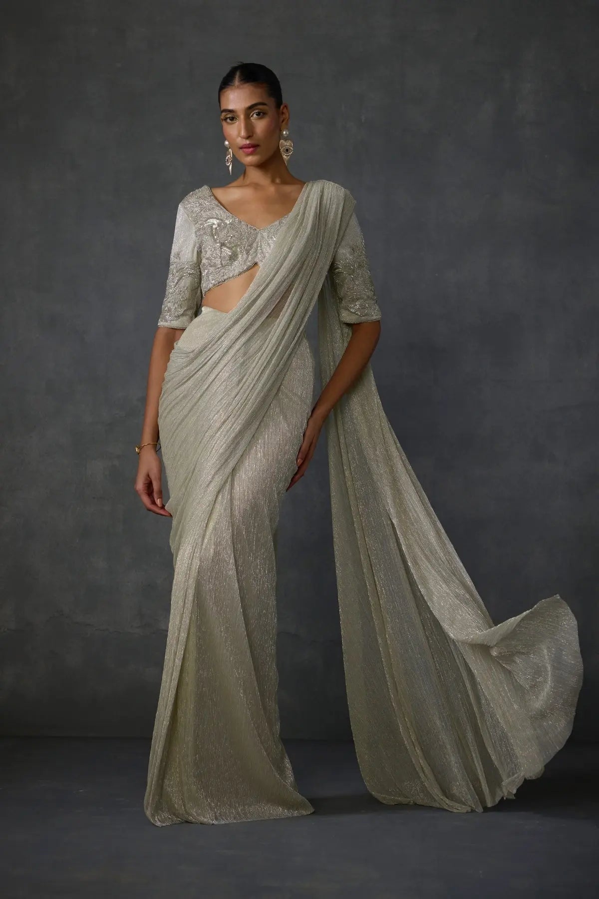 Peizuli Metalic Draped Saree Namrata Joshipura Online
