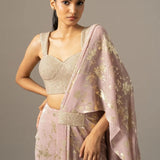 Diamond Dust Blouse With Draped Saree Namrata Joshipura Online
