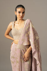 Diamond Dust Blouse With Draped Saree