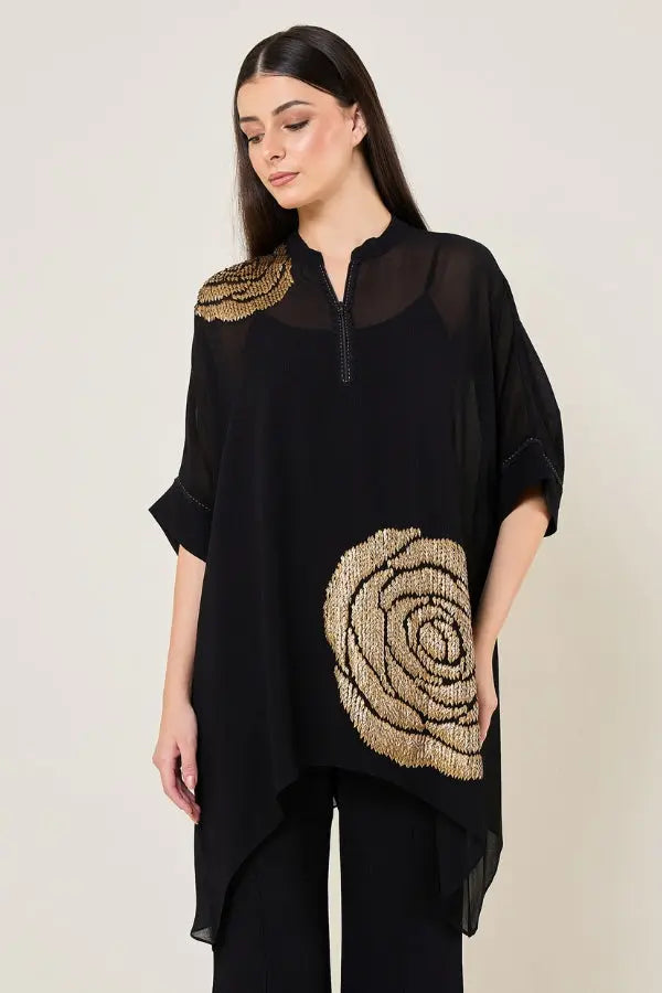 ROSETTE BARK ZIPPER TUNIC Namrata Joshipura Online